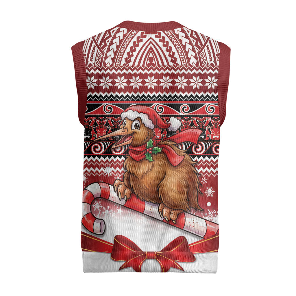 New Zealand Kiwi Bird Christmas Knitted V-Neck Vest Maori Inspired Knitted Patterns LT9 - Polynesian Pride