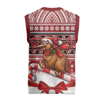 New Zealand Kiwi Bird Christmas Knitted V-Neck Vest Maori Inspired Knitted Patterns LT9 - Polynesian Pride