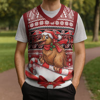 New Zealand Kiwi Bird Christmas Knitted V-Neck Vest Maori Inspired Knitted Patterns LT9 - Polynesian Pride