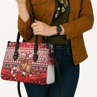New Zealand Kiwi Bird Christmas Leather Bag Maori Inspired Knitted Patterns