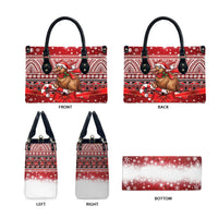 New Zealand Kiwi Bird Christmas Leather Bag Maori Inspired Knitted Patterns