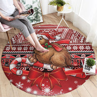 New Zealand Kiwi Bird Christmas Round Carpet Maori Inspired Knitted Patterns