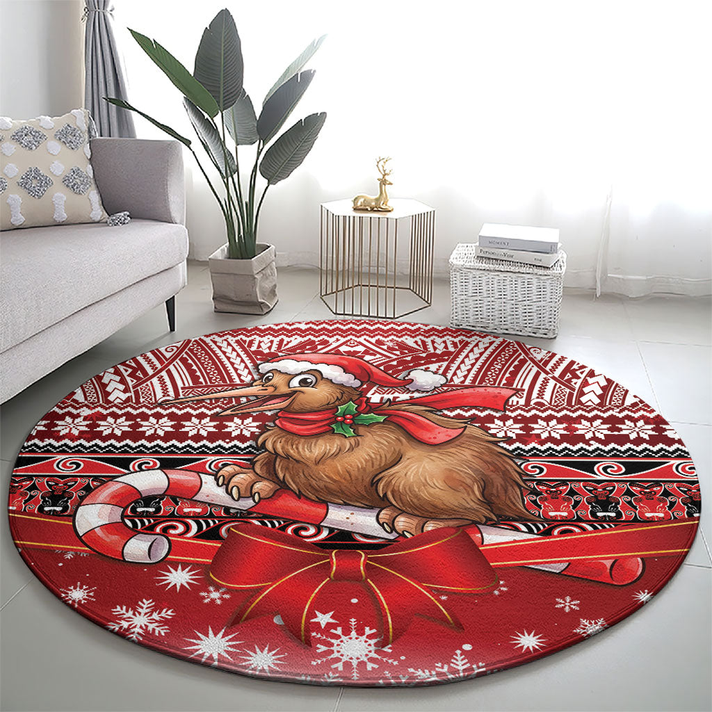 New Zealand Kiwi Bird Christmas Round Carpet Maori Inspired Knitted Patterns