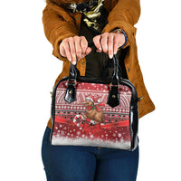 New Zealand Kiwi Bird Christmas Shoulder Handbag Maori Inspired Knitted Patterns LT9 One Size Red - Polynesian Pride