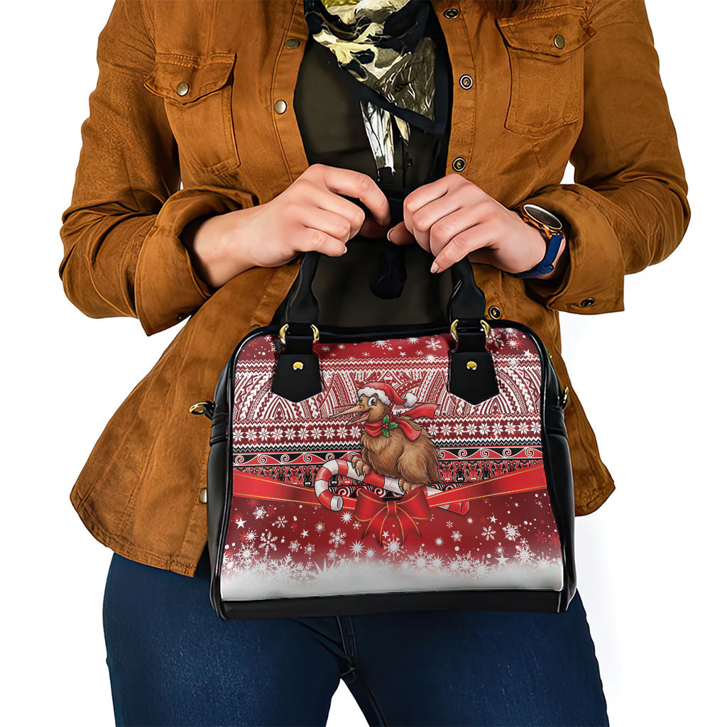 New Zealand Kiwi Bird Christmas Shoulder Handbag Maori Inspired Knitted Patterns LT9 - Polynesian Pride