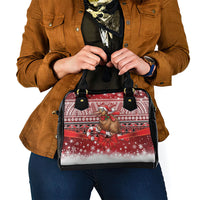 New Zealand Kiwi Bird Christmas Shoulder Handbag Maori Inspired Knitted Patterns LT9 - Polynesian Pride