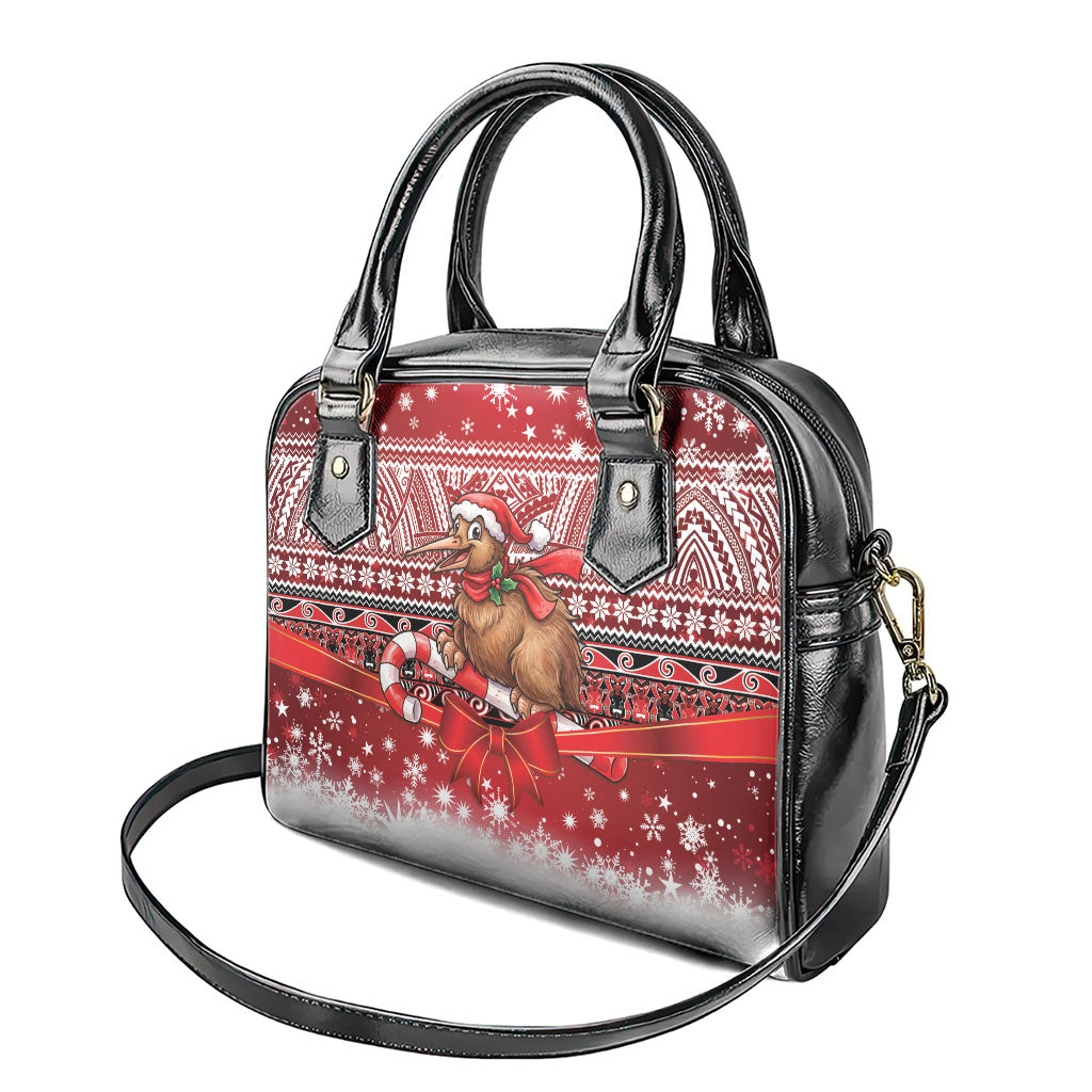 New Zealand Kiwi Bird Christmas Shoulder Handbag Maori Inspired Knitted Patterns LT9 - Polynesian Pride