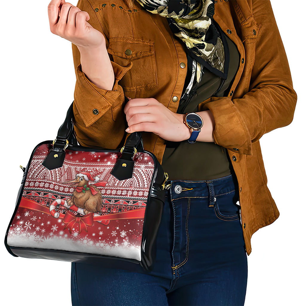 New Zealand Kiwi Bird Christmas Shoulder Handbag Maori Inspired Knitted Patterns LT9 - Polynesian Pride