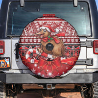 New Zealand Kiwi Bird Christmas Spare Tire Cover Maori Inspired Knitted Patterns LT9 Red - Polynesian Pride