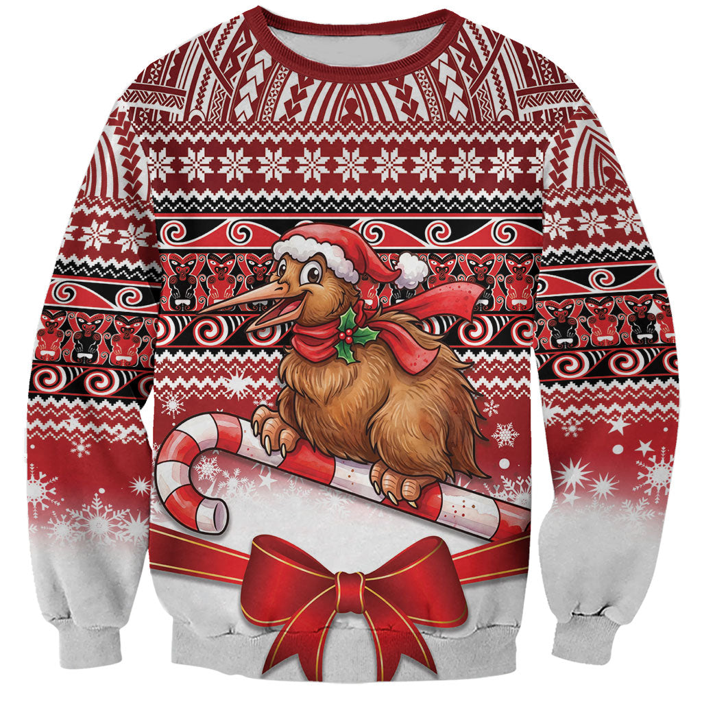 New Zealand Kiwi Bird Christmas Sweatshirt Maori Inspired Knitted Patterns