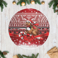 New Zealand Kiwi Bird Christmas Tree Skirt Maori Inspired Knitted Patterns