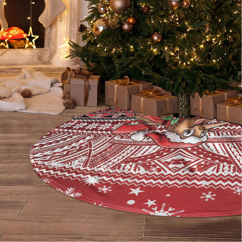 New Zealand Kiwi Bird Christmas Tree Skirt Maori Inspired Knitted Patterns