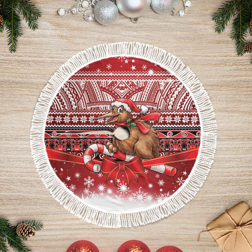 New Zealand Kiwi Bird Christmas Tree Skirt Maori Inspired Knitted Patterns
