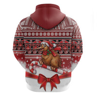 New Zealand Kiwi Bird Christmas Zip Hoodie Maori Inspired Knitted Patterns LT9 - Polynesian Pride