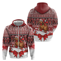 New Zealand Kiwi Bird Christmas Zip Hoodie Maori Inspired Knitted Patterns LT9 - Polynesian Pride