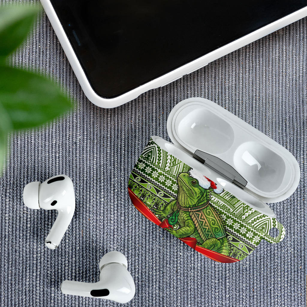 New Zealand Tuatara Christmas AirPods Case Maori Inspired Knitted Patterns