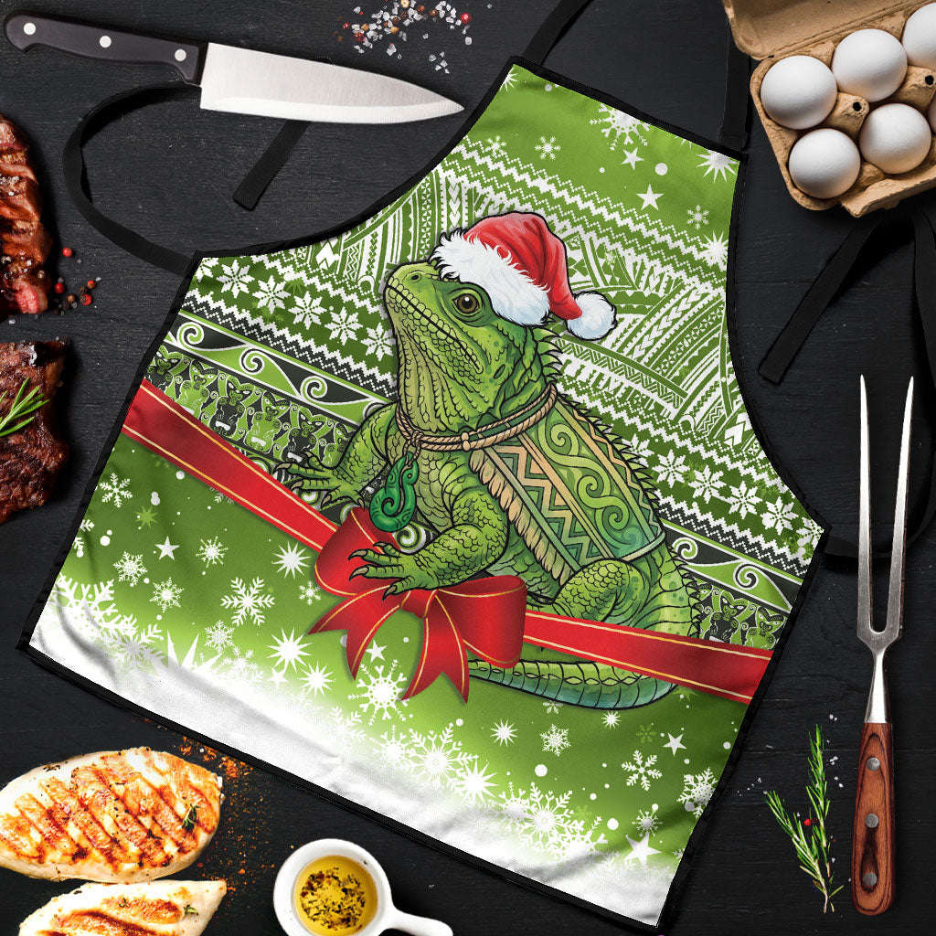 New Zealand Tuatara Christmas Apron Maori Inspired Knitted Patterns