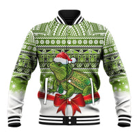 New Zealand Tuatara Christmas Baseball Jacket Maori Inspired Knitted Patterns