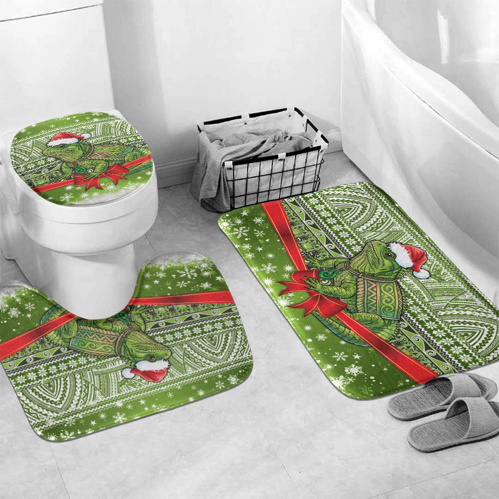 New Zealand Tuatara Christmas Bathroom Set Maori Inspired Knitted Patterns