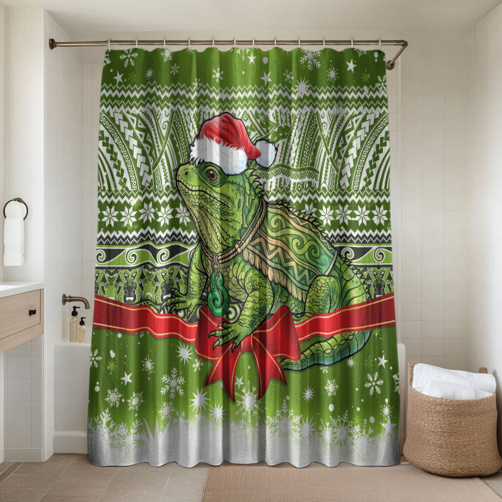 New Zealand Tuatara Christmas Bathroom Set Maori Inspired Knitted Patterns
