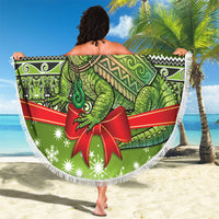 New Zealand Tuatara Christmas Beach Blanket Maori Inspired Knitted Patterns