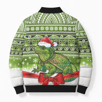New Zealand Tuatara Christmas Bomber Puffer Jacket Maori Inspired Knitted Patterns