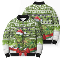 New Zealand Tuatara Christmas Bomber Puffer Jacket Maori Inspired Knitted Patterns