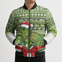 New Zealand Tuatara Christmas Bomber Puffer Jacket Maori Inspired Knitted Patterns