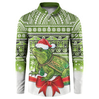 New Zealand Tuatara Christmas Button Sweatshirt Maori Inspired Knitted Patterns