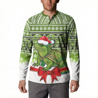 New Zealand Tuatara Christmas Button Sweatshirt Maori Inspired Knitted Patterns