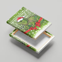 New Zealand Tuatara Christmas Canvas Wall Art Maori Inspired Knitted Patterns