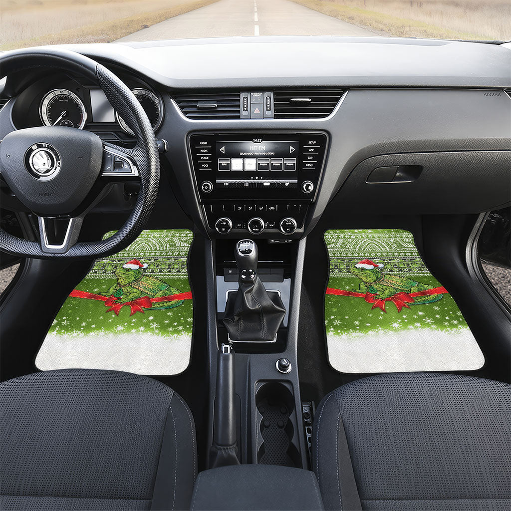 New Zealand Tuatara Christmas Car Mats Maori Inspired Knitted Patterns