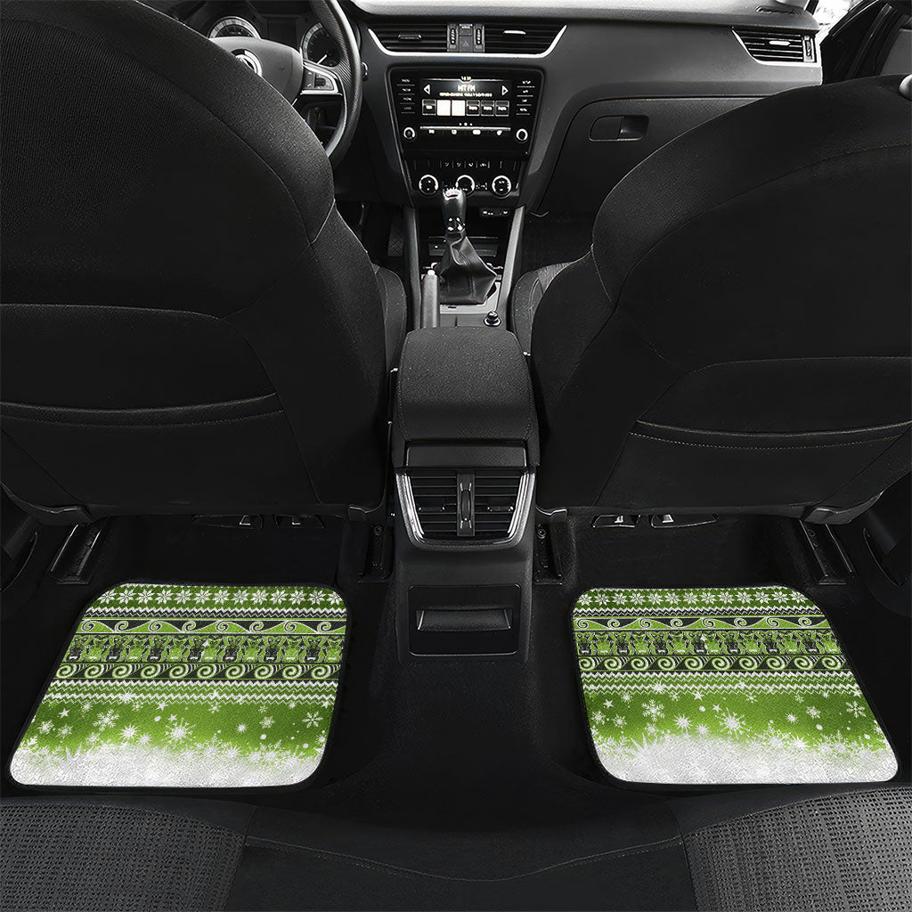 New Zealand Tuatara Christmas Car Mats Maori Inspired Knitted Patterns