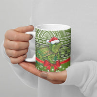 New Zealand Tuatara Christmas Ceramic Mug Maori Inspired Knitted Patterns