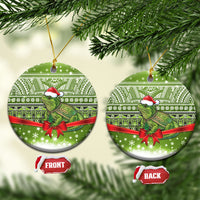 New Zealand Tuatara Christmas Ceramic Ornament Maori Inspired Knitted Patterns