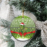 New Zealand Tuatara Christmas Ceramic Ornament Maori Inspired Knitted Patterns