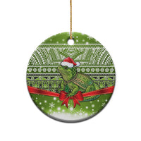 New Zealand Tuatara Christmas Ceramic Ornament Maori Inspired Knitted Patterns