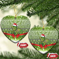 New Zealand Tuatara Christmas Ceramic Ornament Maori Inspired Knitted Patterns