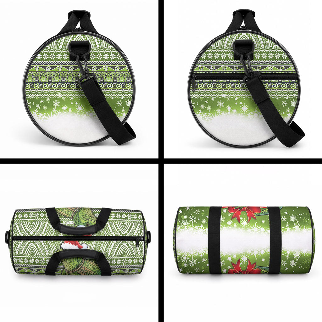 New Zealand Tuatara Christmas Duffle Bag Maori Inspired Knitted Patterns