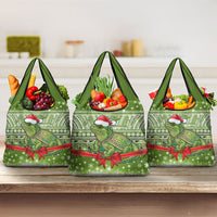 New Zealand Tuatara Christmas Grocery Bag Maori Inspired Knitted Patterns