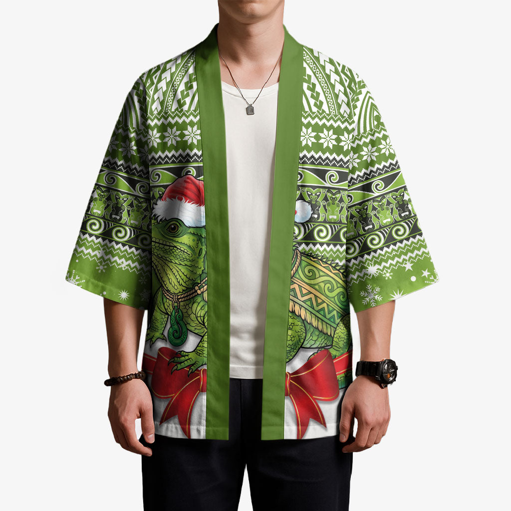 New Zealand Tuatara Christmas Kimono Maori Inspired Knitted Patterns LT9 - Polynesian Pride