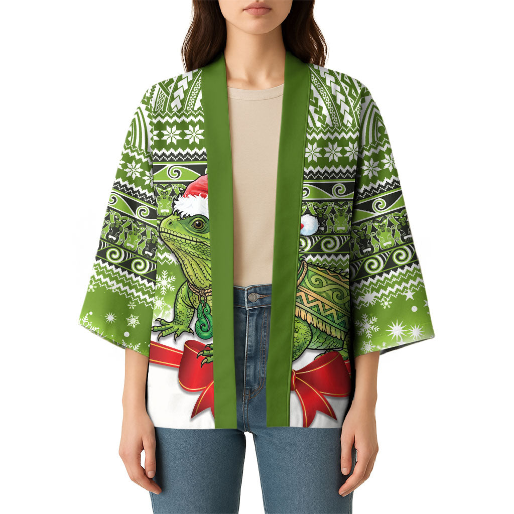 New Zealand Tuatara Christmas Kimono Maori Inspired Knitted Patterns LT9 - Polynesian Pride