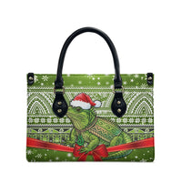 New Zealand Tuatara Christmas Leather Bag Maori Inspired Knitted Patterns