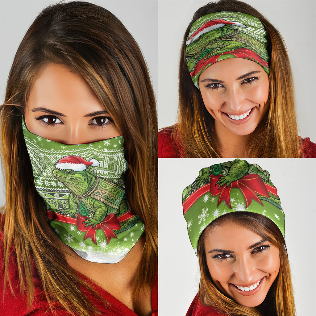 New Zealand Tuatara Christmas Neck Gaiter Maori Inspired Knitted Patterns