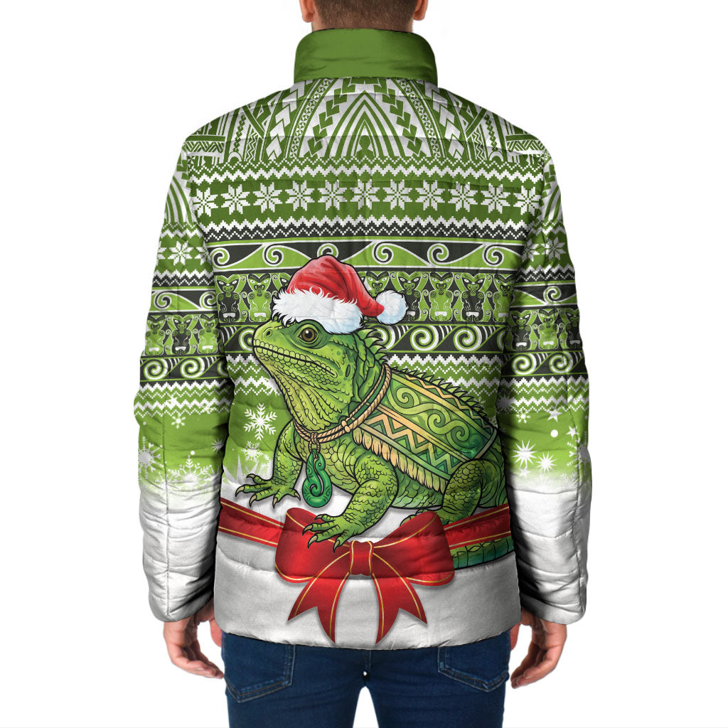 New Zealand Tuatara Christmas Padded Jacket Maori Inspired Knitted Patterns