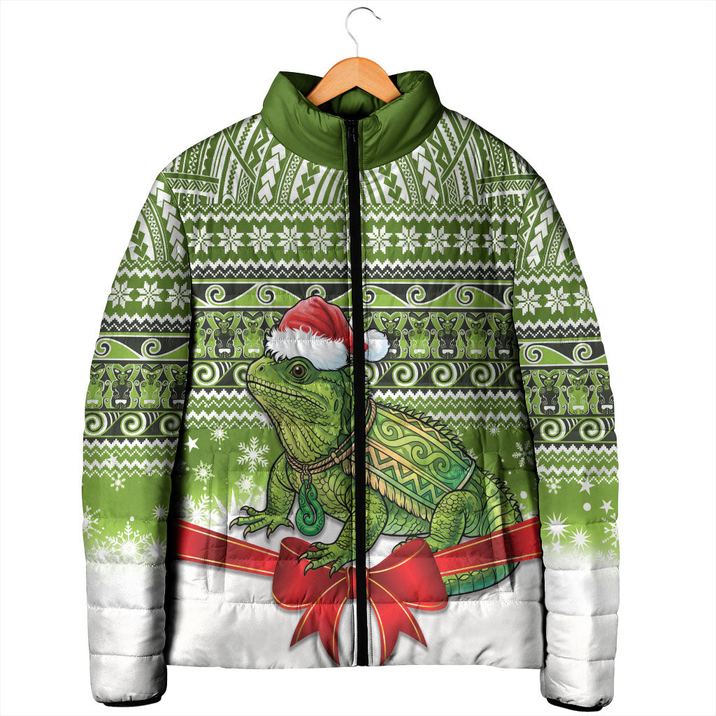 New Zealand Tuatara Christmas Padded Jacket Maori Inspired Knitted Patterns
