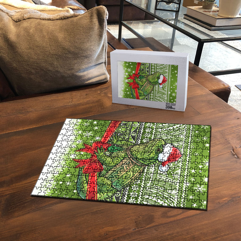 New Zealand Tuatara Christmas Puzzle Maori Inspired Knitted Patterns