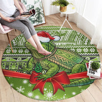 New Zealand Tuatara Christmas Round Carpet Maori Inspired Knitted Patterns LT9 - Polynesian Pride