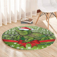 New Zealand Tuatara Christmas Round Carpet Maori Inspired Knitted Patterns LT9 - Polynesian Pride
