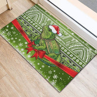New Zealand Tuatara Christmas Rubber Doormat Maori Inspired Knitted Patterns
